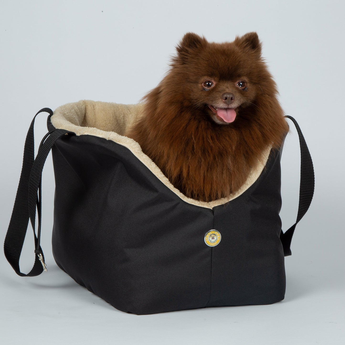 Sac de transport pour chien Rainy Bear noir et beige par Soho Poms