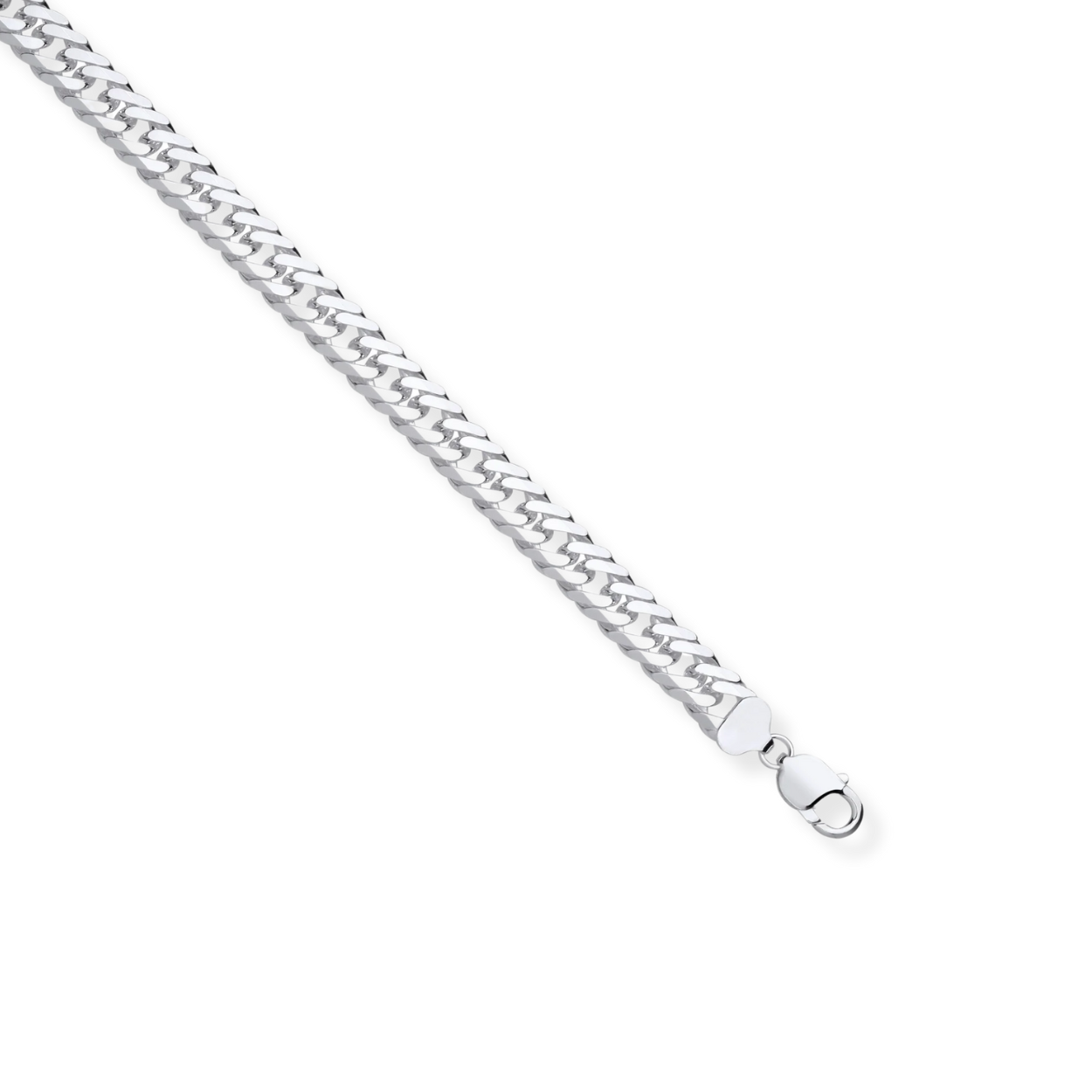 Silver 11mm Double Curb Bracelet
