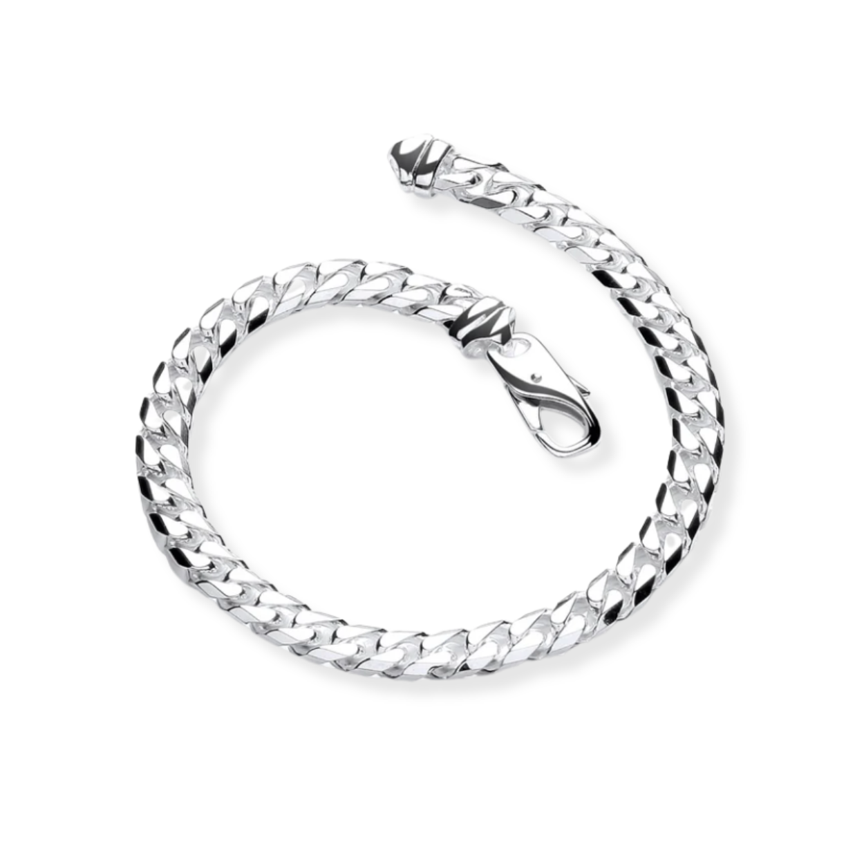 Silver 5.7mm Curb Gents 8" Bracelet