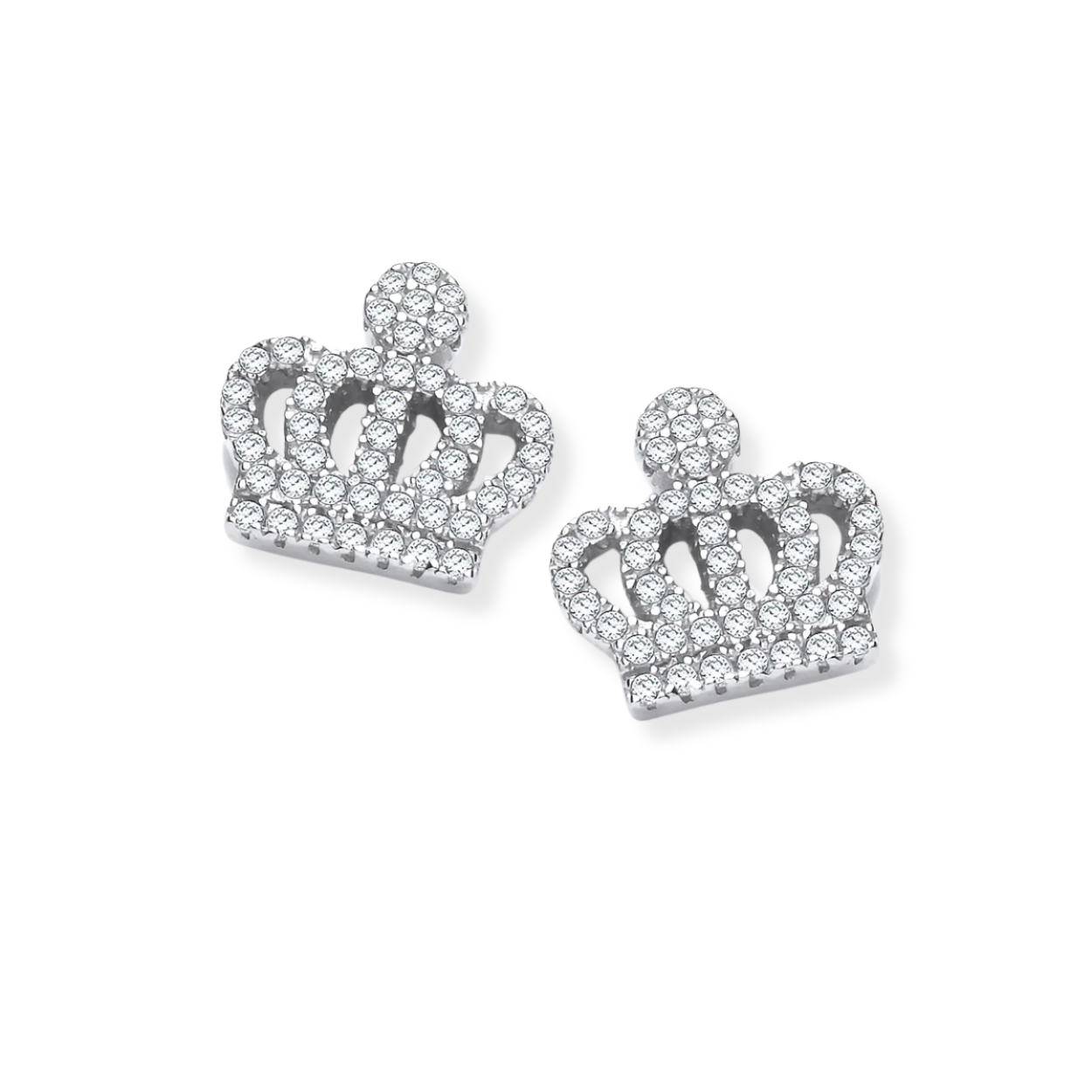 Boucles d'oreilles à tige en argent avec micro pavé de zircons cubiques