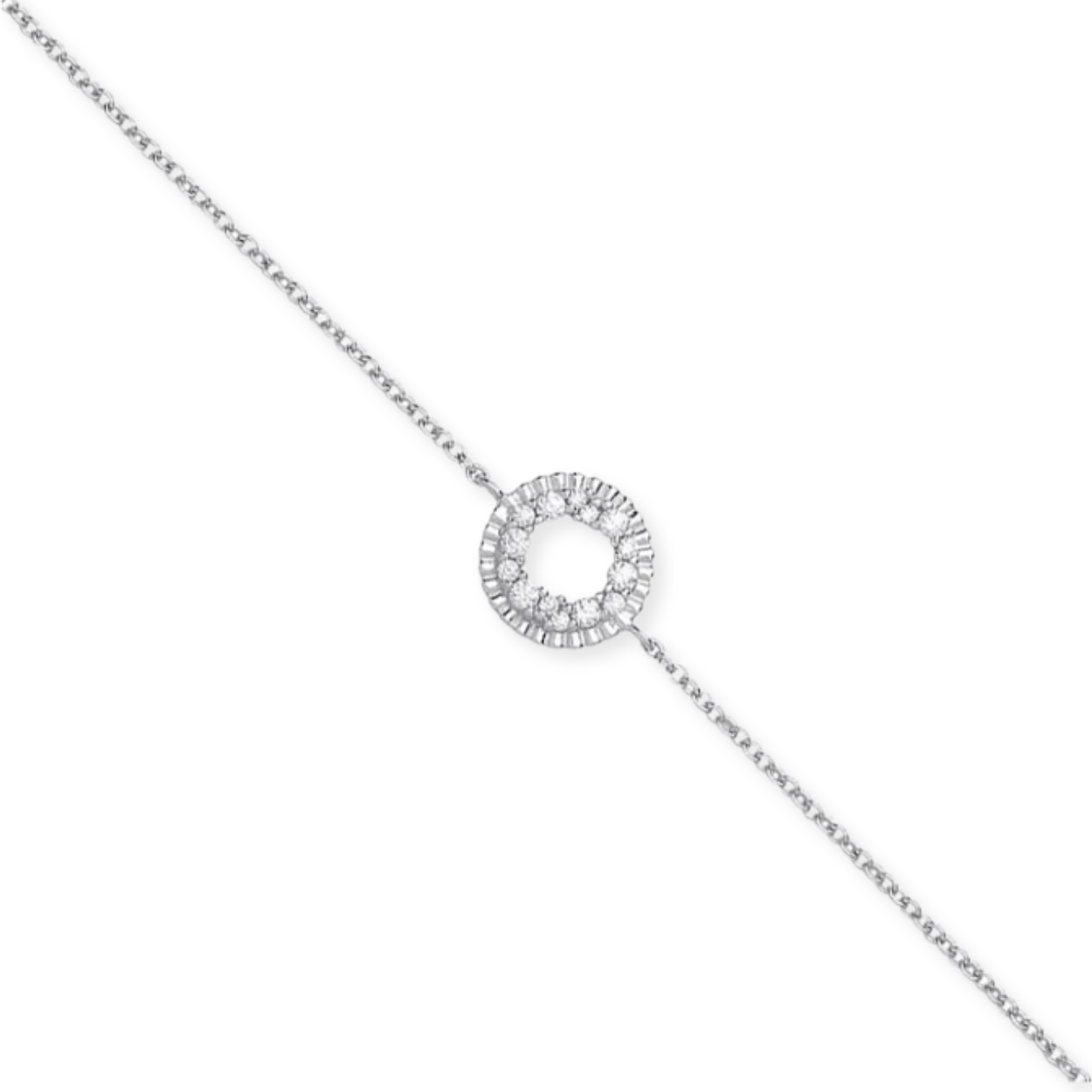 Silver CZ Circle of Life Bracelet