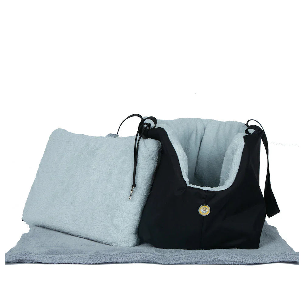 Luxury Bear Black & Blue Pet Carrier