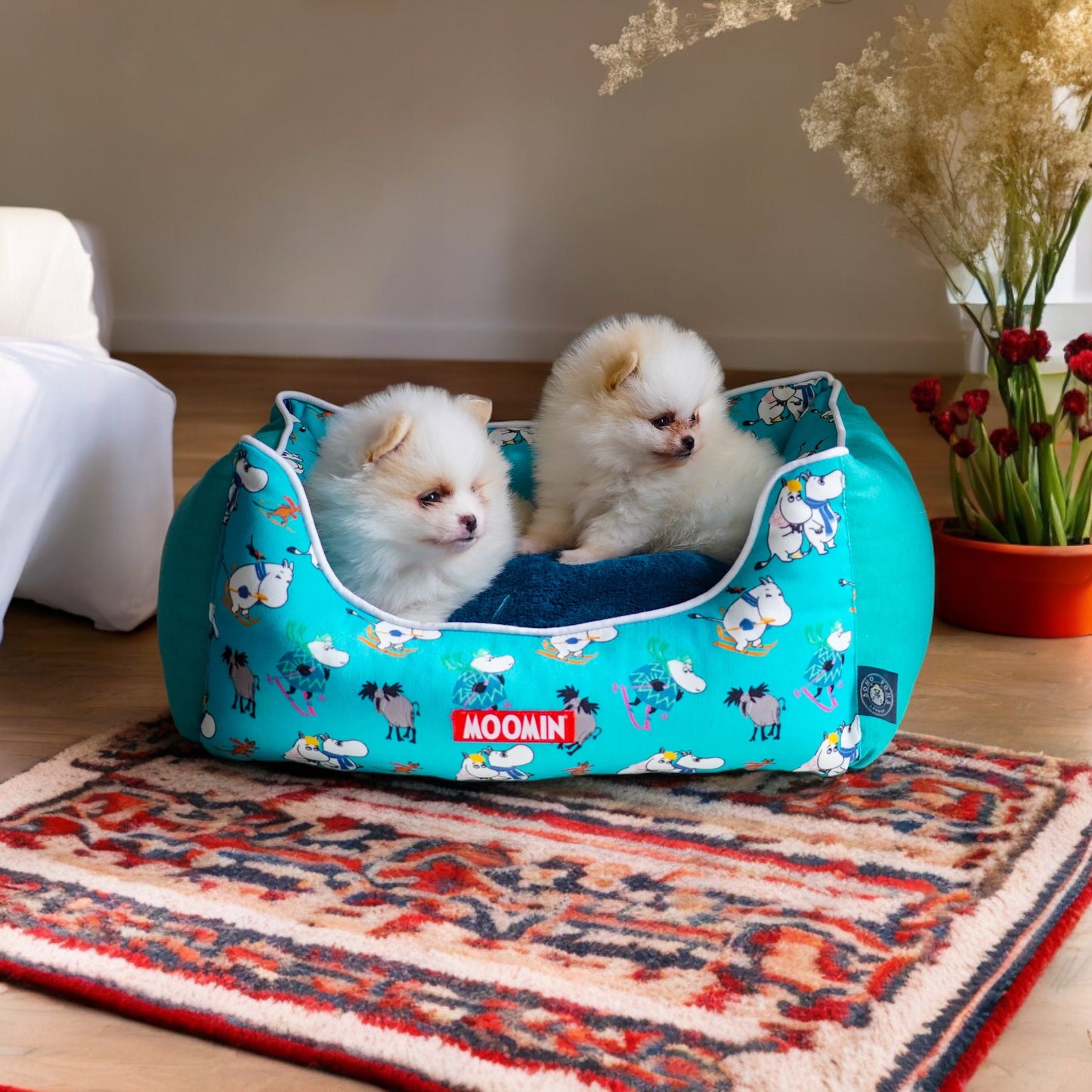 Moomins Blue Ski Holidays Pet Bed