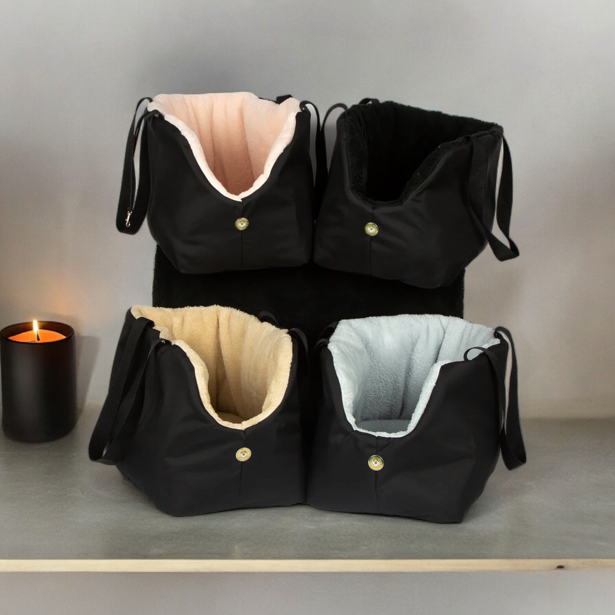 Luxury Bear Black & Pink Pet Carrier