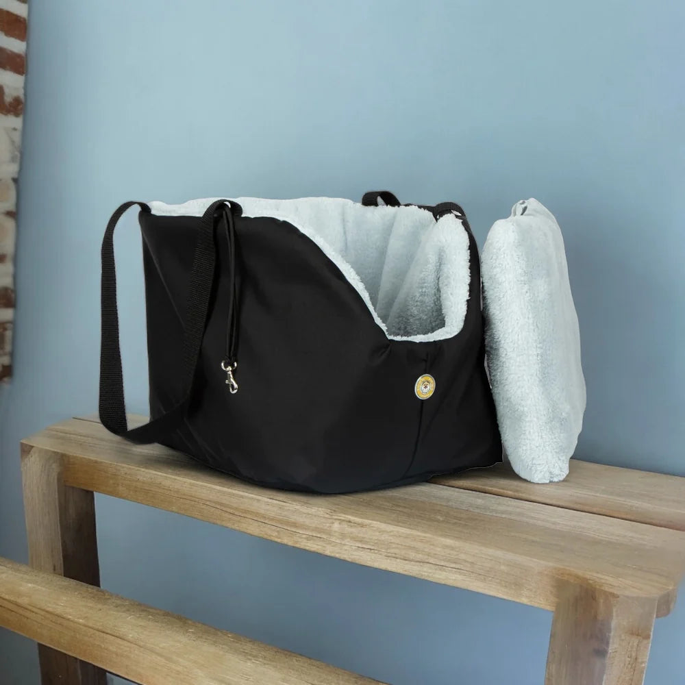 Luxury Bear Black & Blue Pet Carrier
