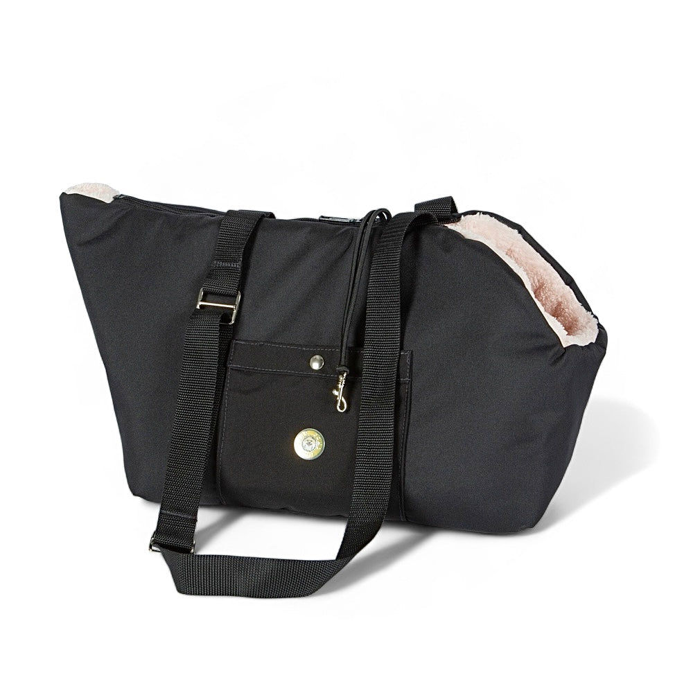 Sac de transport pour chien Rainy Bear noir et rose avec fermeture éclair par SohoPoms