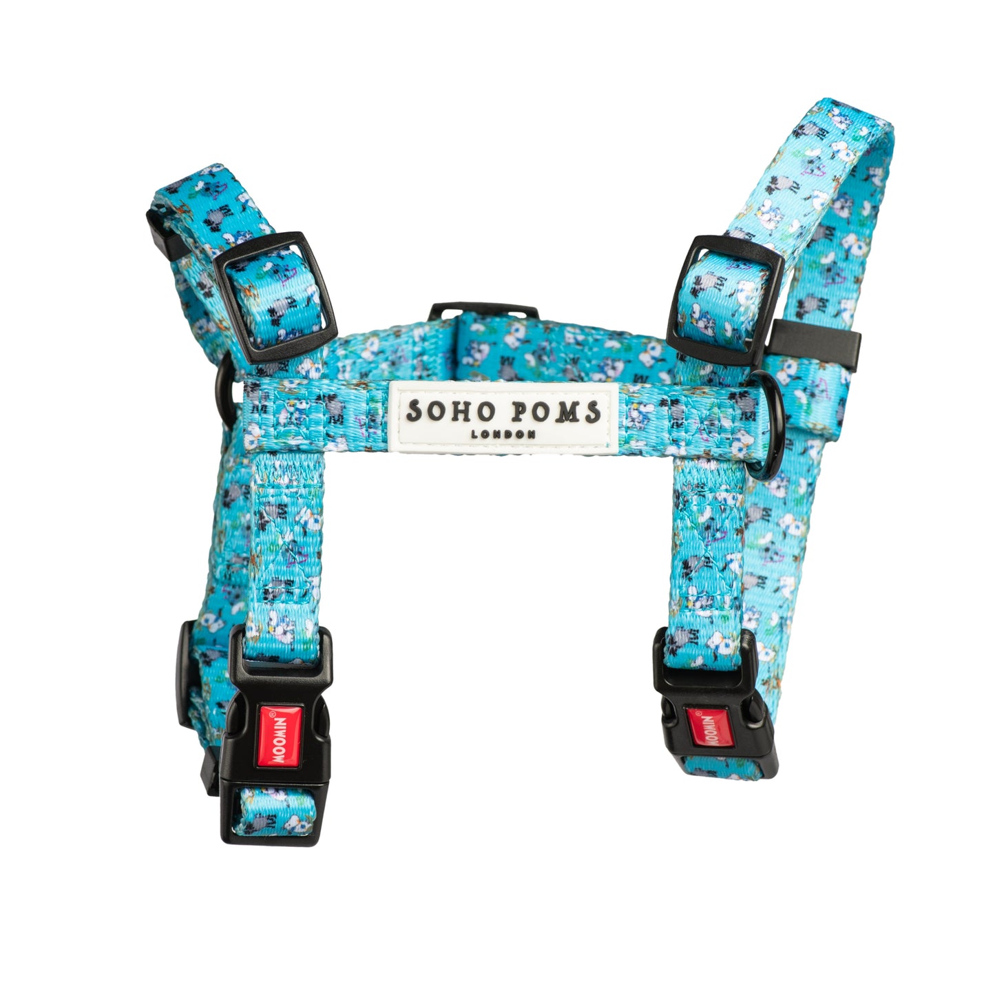 Harnais en H bleu pour chiens de vacances Moomins par Soho Poms