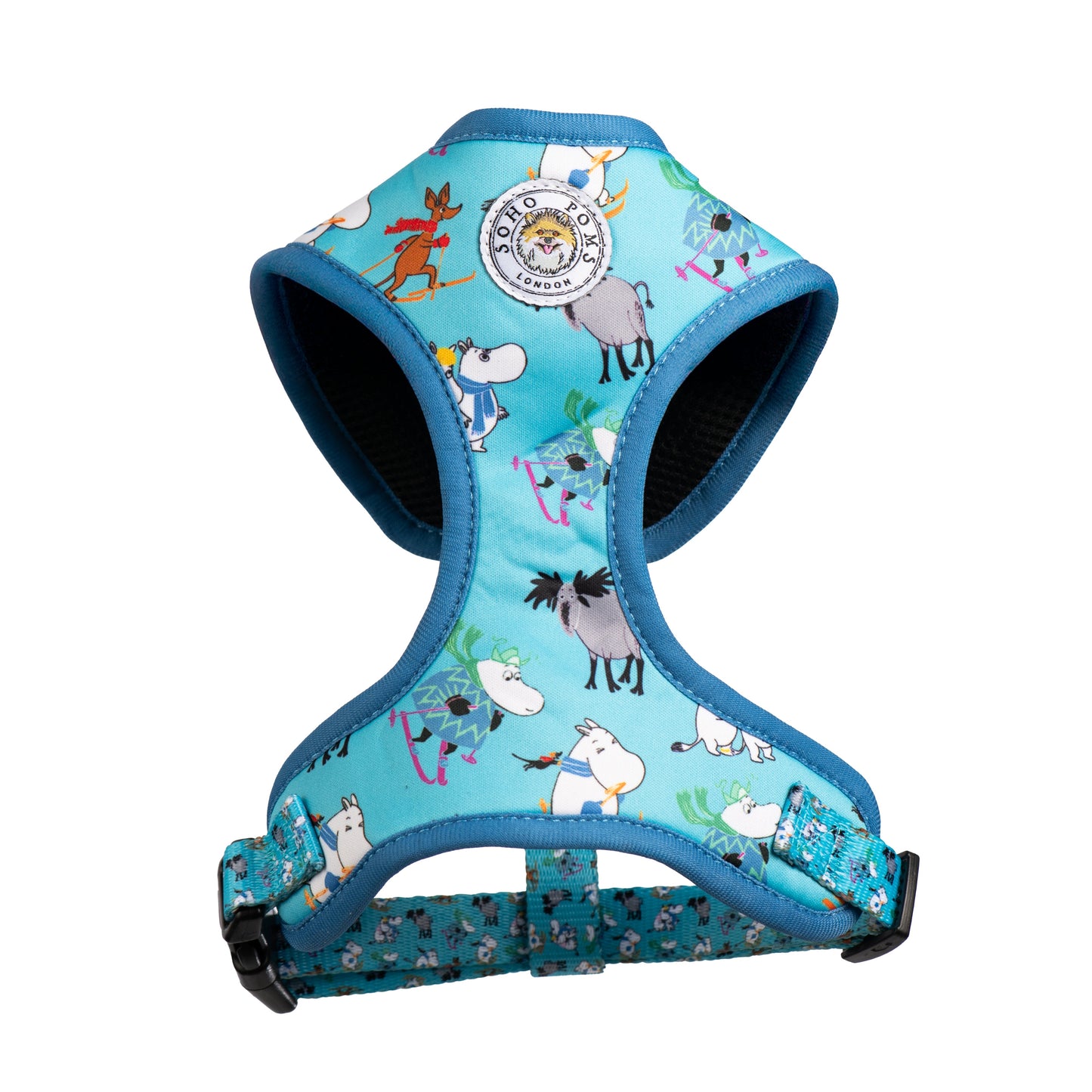 Harnais rembourré pour chiens Moomins Blue Holiday par Soho Poms