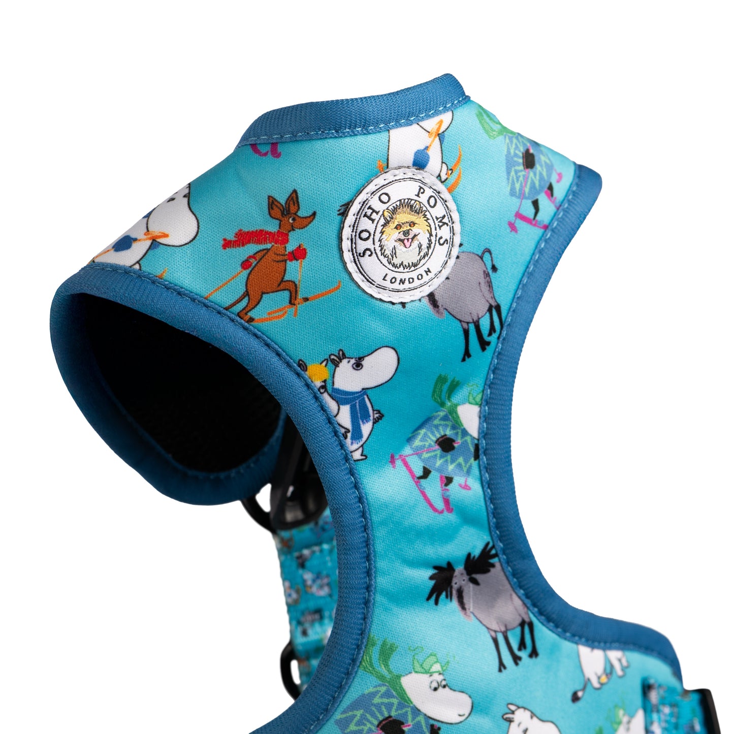 Harnais rembourré pour chiens Moomins Blue Holiday par Soho Poms