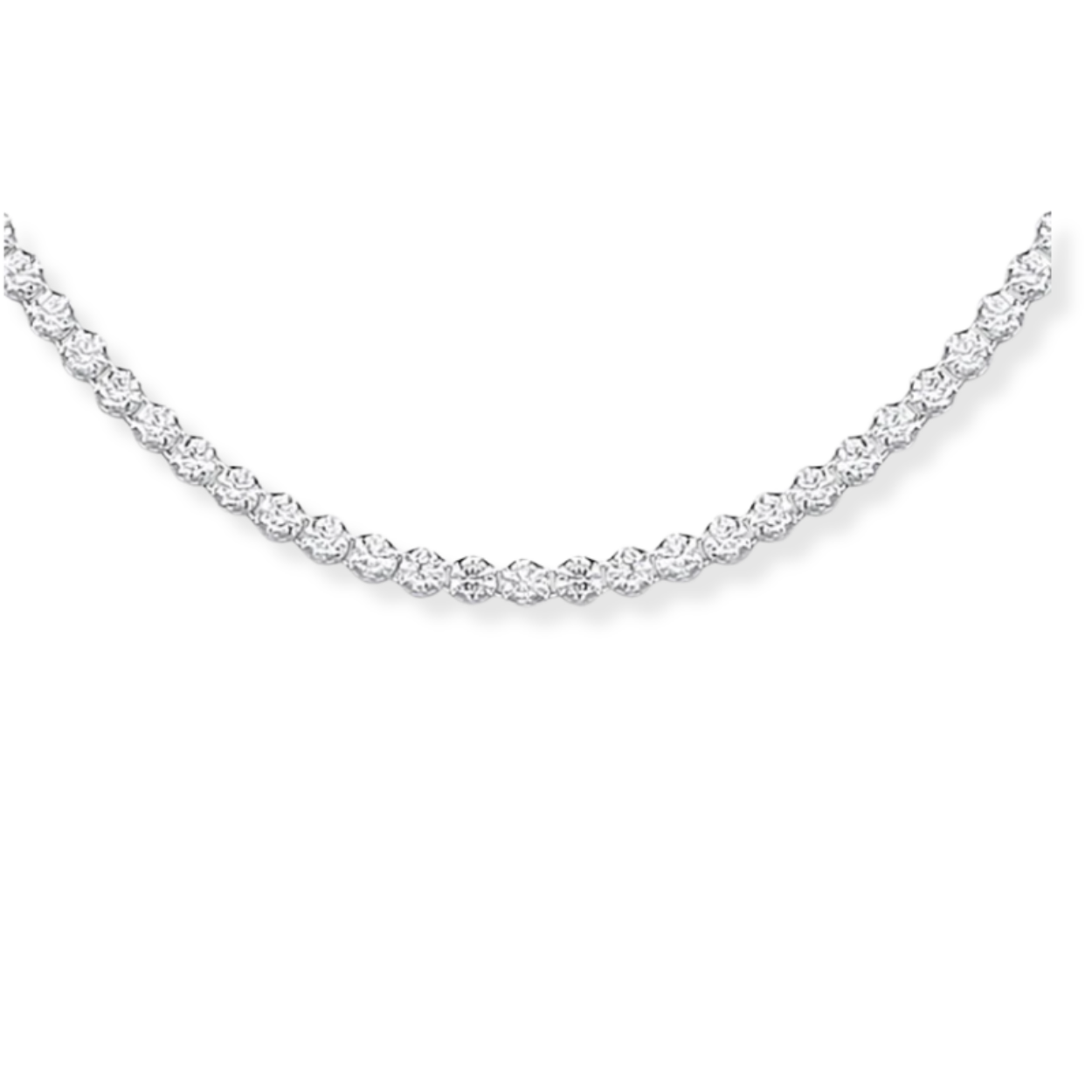 Silver 2.4mm 17" Tennis Cz Chain