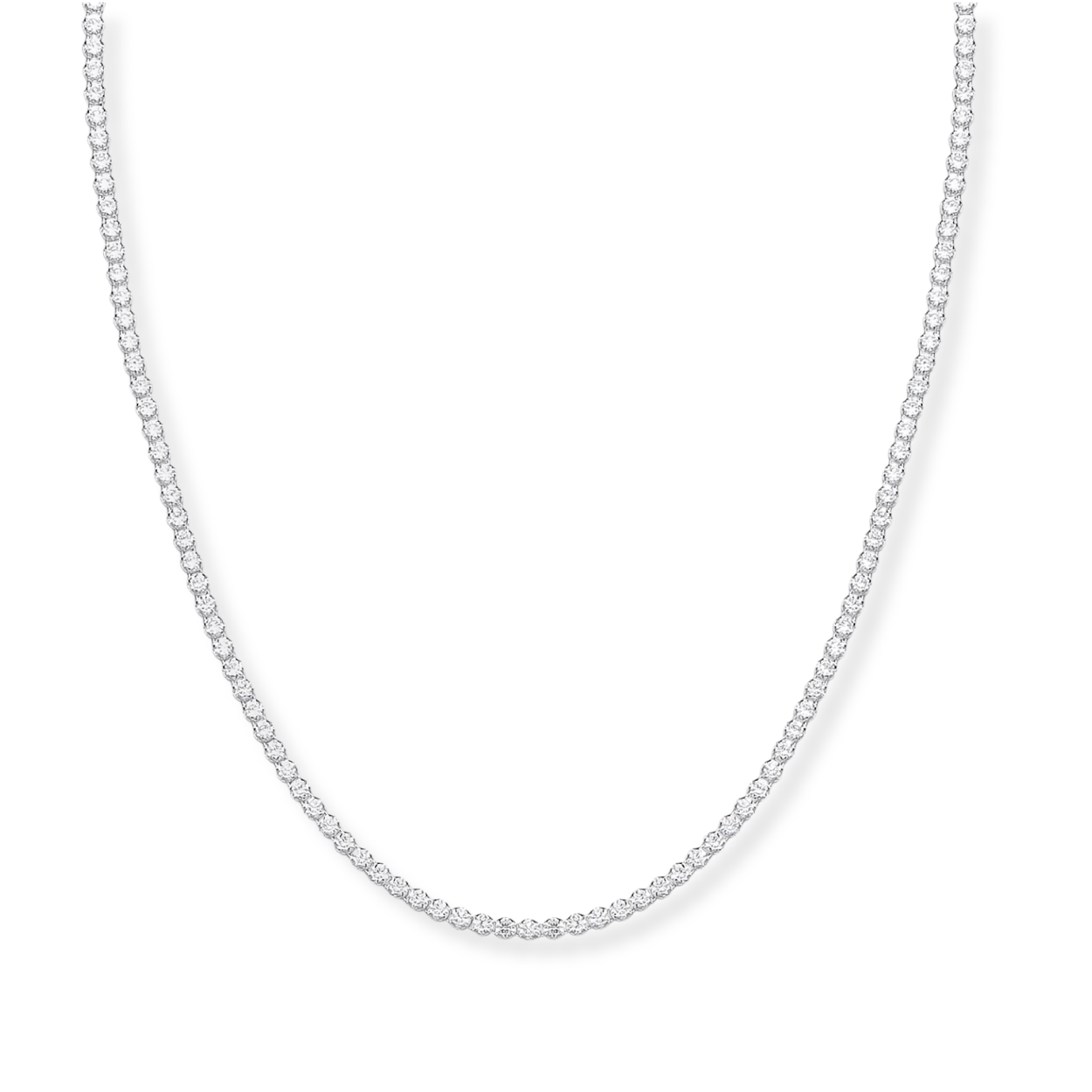 Silver 2.4mm 17" Tennis Cz Chain