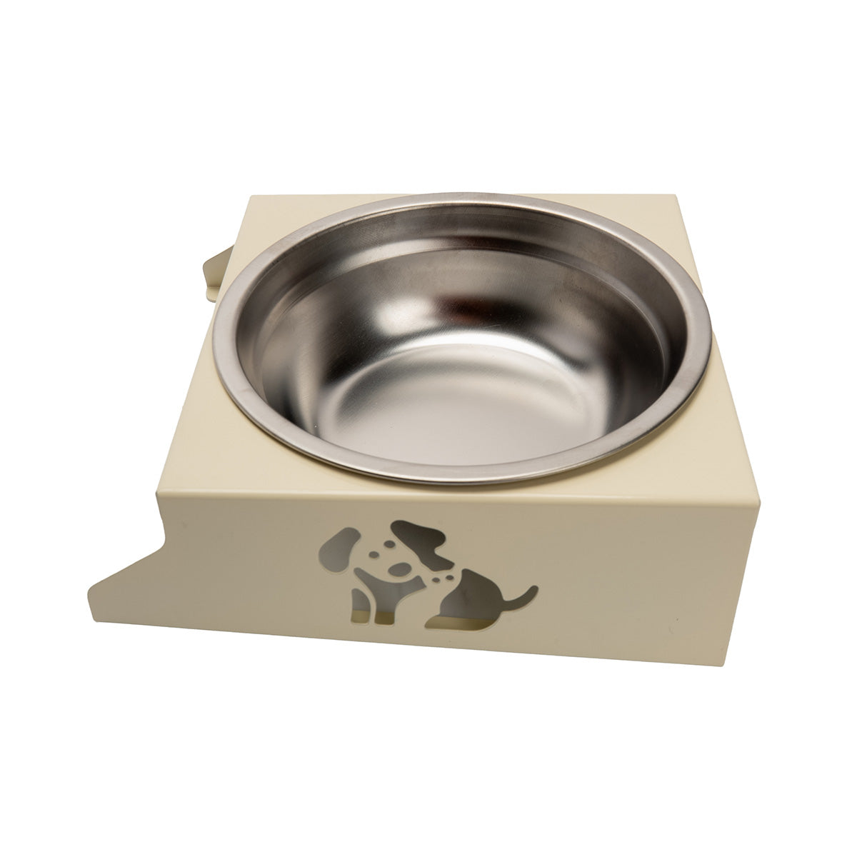 Soho Poms Stainless Steel Small Pet Bowl with Cream Base