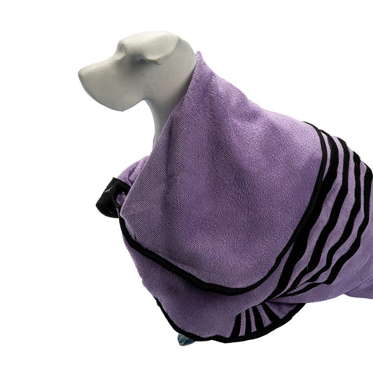 Soho Poms Wraparound Pet Bath Towel - Purple