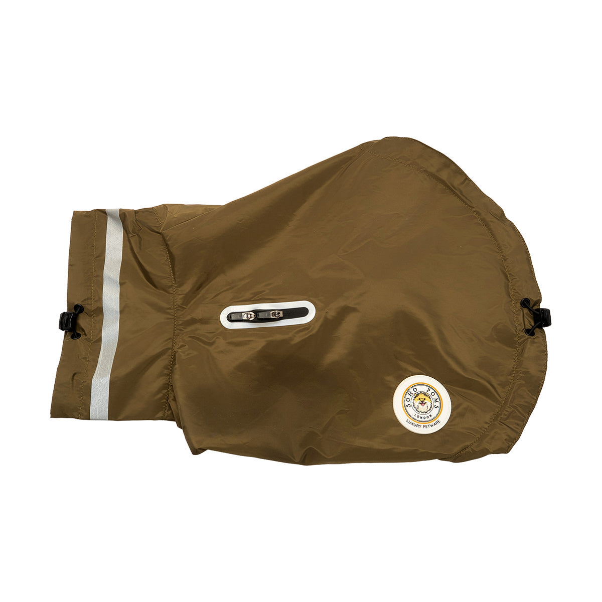 Soho Poms Lightweight Waterproof Rain Jacket - Khaki Green