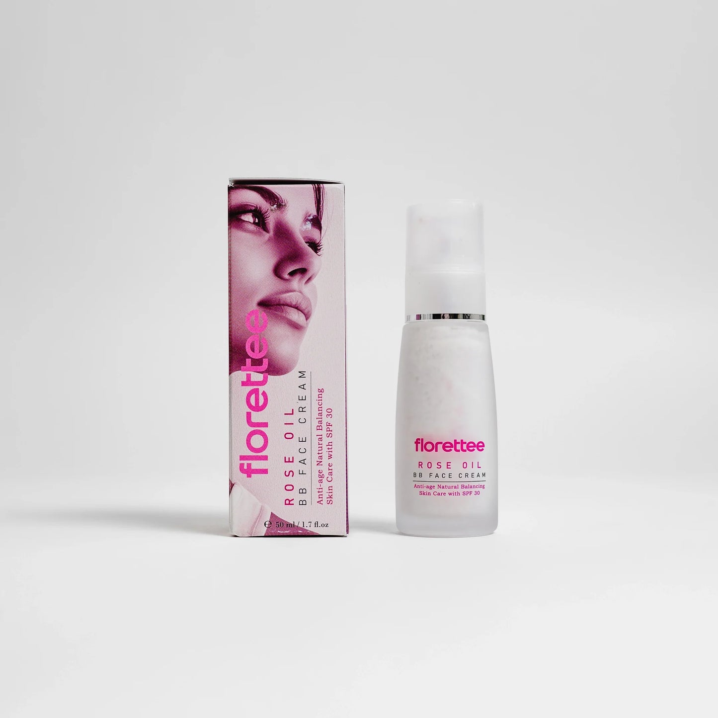 Florettee Rose Oil BB Cream SPF 15 50ml with product packaging