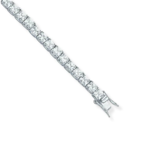 Bracelet tennis en argent avec zircones cubiques taille princesse de 4,3 mm