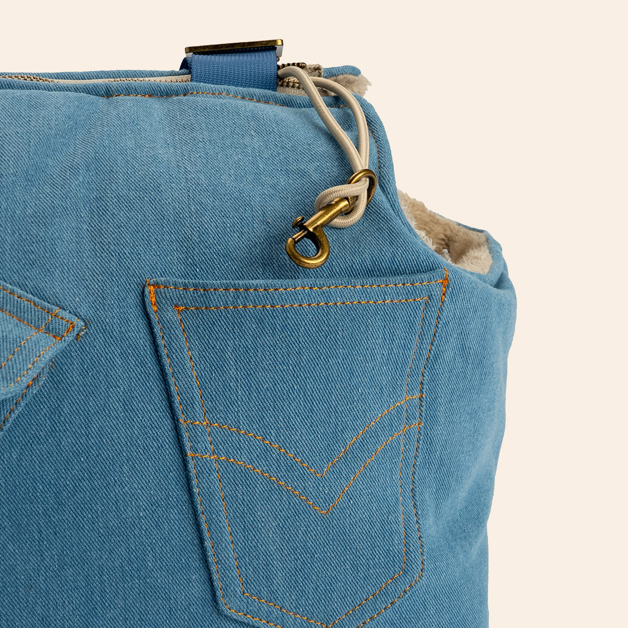 Soho Poms Luxury Frith Denim Dog Carrier - Vintage Wash