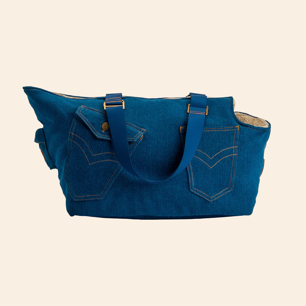 Soho Poms Luxury Frith Denim Dog Carrier - Classic Rinse