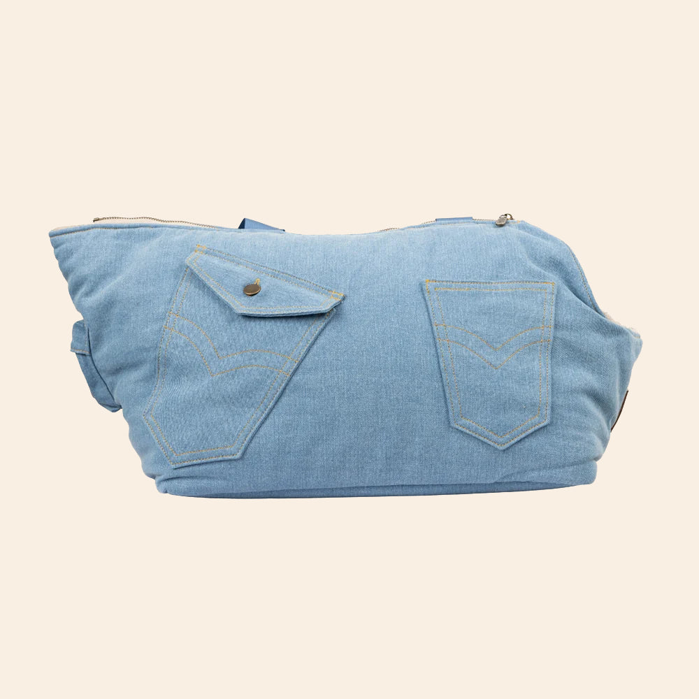 Soho Poms Luxury Frith Denim Dog Carrier - Vintage Wash