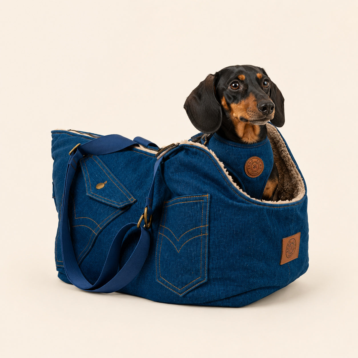 Soho Poms Luxury Frith Denim Dog Carrier - Classic Rinse