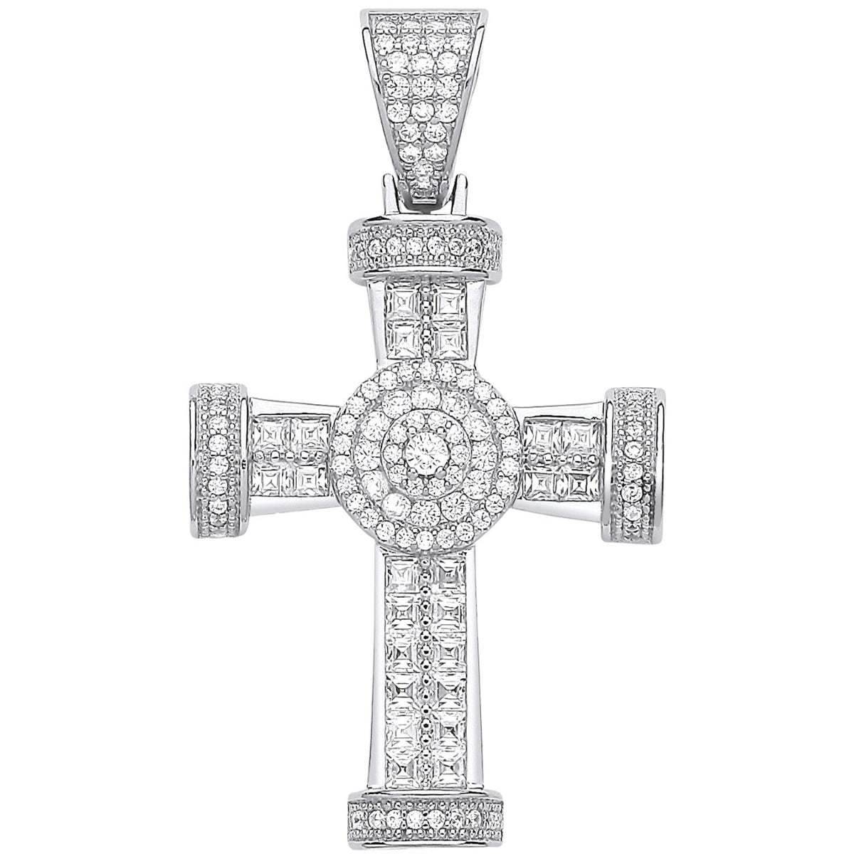 Croix fantaisie en argent